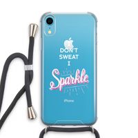 Sparkle quote: iPhone XR Transparant Hoesje met koord