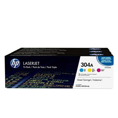 Toner HP Pack de ahorro de 3 cartuchos de tóner original LaserJet HP 304A cian/magenta/amarillo Tricolor