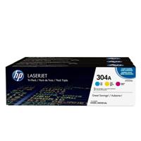 Toner HP Pack de ahorro de 3 cartuchos de tóner original LaserJet HP 304A cian/magenta/amarillo Tricolor