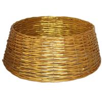 Kerstboomrok/kerstboommand - goud - gevlochten wilg - D45 cm en H20 cm - voor kerstboom van 180 cm