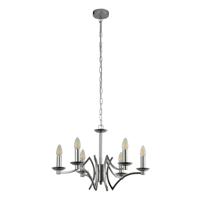 Searchlight 6-lichts kroonluchterAscot grijs met chroom - 41312-6CC