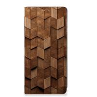 Book Wallet Case voor Samsung Galaxy A25 Wooden Cubes - thumbnail