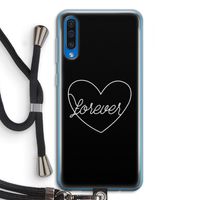 Forever heart black: Samsung Galaxy A50 Transparant Hoesje met koord