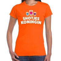 Oranje Koningsdag Shotjes Koningin festival shirt voor dames 2XL  -