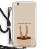 Aggressively drinks coffee: Huawei Ascend P8 Lite (2017) Transparant Hoesje met koord