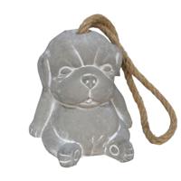 Gerimport Deurstop Hond - grijs- beton - 13 x 13 x 15 cm - woonaccessoires - deurstopper