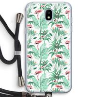 Flamingo bladeren: Samsung Galaxy J5 (2017) Transparant Hoesje met koord