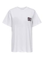 Only Onlrikka S/s Satin Print Top Box Cs Jrs T-shirt Korte Mouw Bright White Touchdown