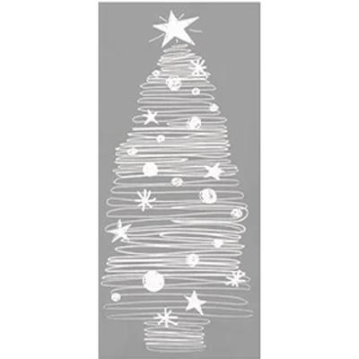 Kerst raamstickers Witte kerstboom - vel van 23 x 49 cm - raamdecoratie