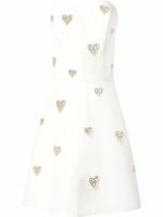 Carolina Herrera robe-bustier à perles brodées - Blanc