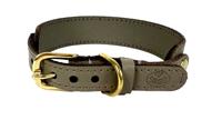 SAZZZ HALSBAND HOND SWEETIE CLASSIC LEER TAUPE 27-33X2,5 CM