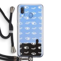 Eye pattern #3: Samsung Galaxy A40 Transparant Hoesje met koord