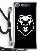 Angry Bear (black): Sony Xperia XZ1 Transparant Hoesje met koord