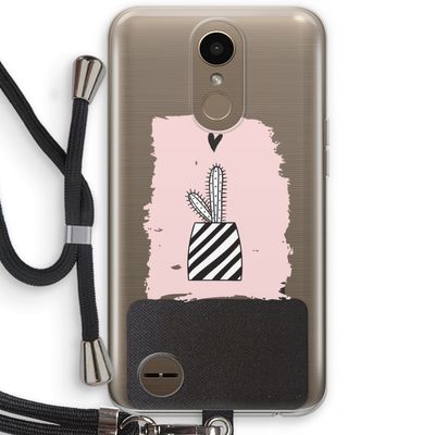 Zwart-wit cactus: LG K10 (2017) Transparant Hoesje met koord