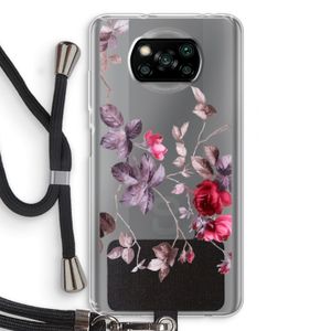 Mooie bloemen: Xiaomi Poco X3 NFC Transparant Hoesje met koord