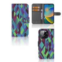 iPhone 14 Pro | Book Case | Abstract Green Blue