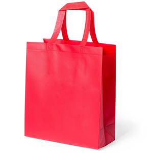 Draagtas/schoudertas/boodschappentas - met hengsels - rood - 35 x 40 x 15 cm - polyester