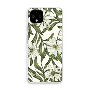 Wit bloemenpatroon: Pixel 4 Transparant Hoesje