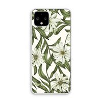 Wit bloemenpatroon: Pixel 4 Transparant Hoesje
