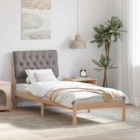 Bedframe met Gevoerd Hoofdgedeelte Bruin 75 x 190 cm