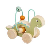 Bigjigs houten duwfiguur diplodocus met kralenframe