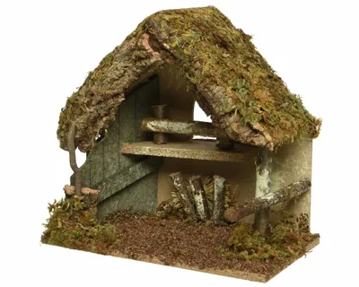 Kerststal l30b18h26cm groen