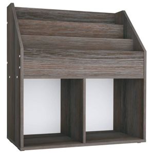 vidaXL Kindertijdschriftenrek 71x30x78,5 cm hout grijs en eikenkleur