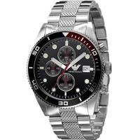 Emporio Armani AR5855 zilveren klassieke chronograaf Herenhorloge