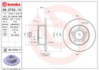 Remschijf BREMBO, Remschijftype: Massief, u.a. für Audi, VW, Skoda - thumbnail