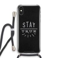 Stay true: iPhone XS Transparant Hoesje met koord