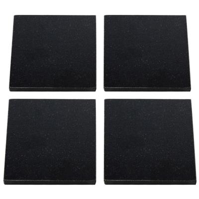 Glas onderzetters - 4x - graniet/steen - vierkant - 10 x 10 cm