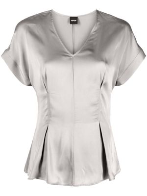 ASPESI blouse évasée à fini satiné - Gris