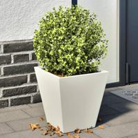 Plantenbakken 2 st 30x30x30 cm staal wit