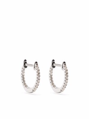 Djula créoles en or blanc 18ct pavées de diamants - Argent