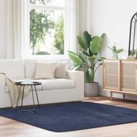 Hoogpolig vloerkleed NAVARRA 200x200 cm polyester marineblauw
