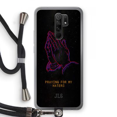 Praying For My Haters: Xiaomi Redmi 9 Transparant Hoesje met koord