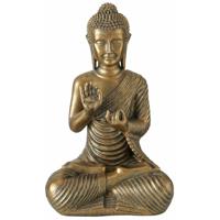 Deco by Boltze Boeddha beeld Briosa - kunststeen - antiek goud - 12 x 9 x 20 cm - open handen - Beeldjes - thumbnail