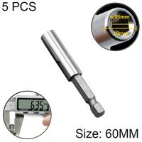 5 stuks 1/4 elektrische Batch hoofd hoog magnetisme drijfstang pistool boor extensie staaf hoes snel draaien Joint lengte: 60mm