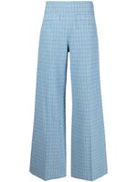 SANDRO Narsy checked wide-leg trousers - Bleu