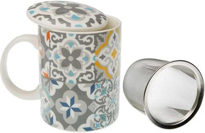 Kop met theefilter Versa Alfama Porselein Keramiek (8 x 10 x 8 cm) - 8420327418289