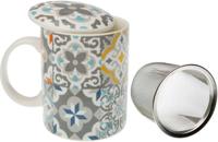 Kop met theefilter Versa Alfama Porselein Keramiek (8 x 10 x 8 cm) - 8420327418289