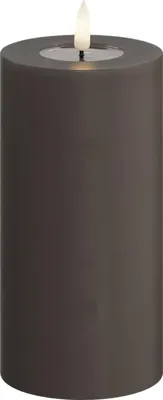 Deluxe Homeart LED kaars real flame 7.5x15cm mocca