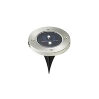 Solar tuinlamp/prikspot grondspot op zonne-energie 12 cm RVS