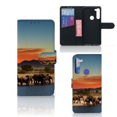 Motorola G8 Power | Telefoonhoesje | Met pasjeshouder | Olifanten
