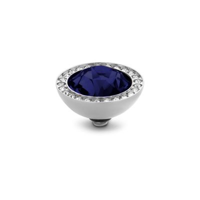 Melano Twisted Brilliant CZ Steentje Dark Indigo Zilver