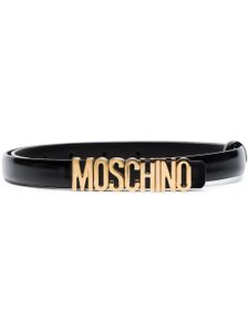 Moschino ceinture fine à boucle logo - Noir