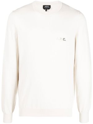 A.P.C. pull à logo brodé - Tons neutres
