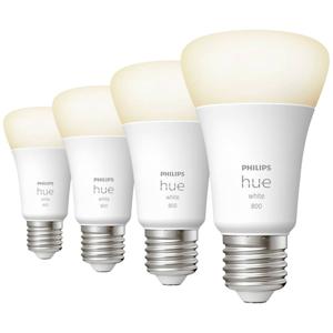 Philips Lighting Hue LED-lamp (4 stuks) 871951431914100 Energielabel: F (A - G) Hue White E27 Viererpack 4x800lm 60W E27 36 W Warmwit Energielabel: F (A - G)