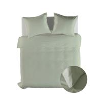 Dekbedovertrek - Tweepersoons (200x220 cm) - Wit/ Groen/ Taupe/ Grijs/ Antraciet/ Beige Katoen-satijn - Dessin: Effen - Yellow Suites -