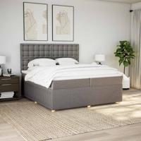 Boxspring met matras stof taupe 200x200 cm